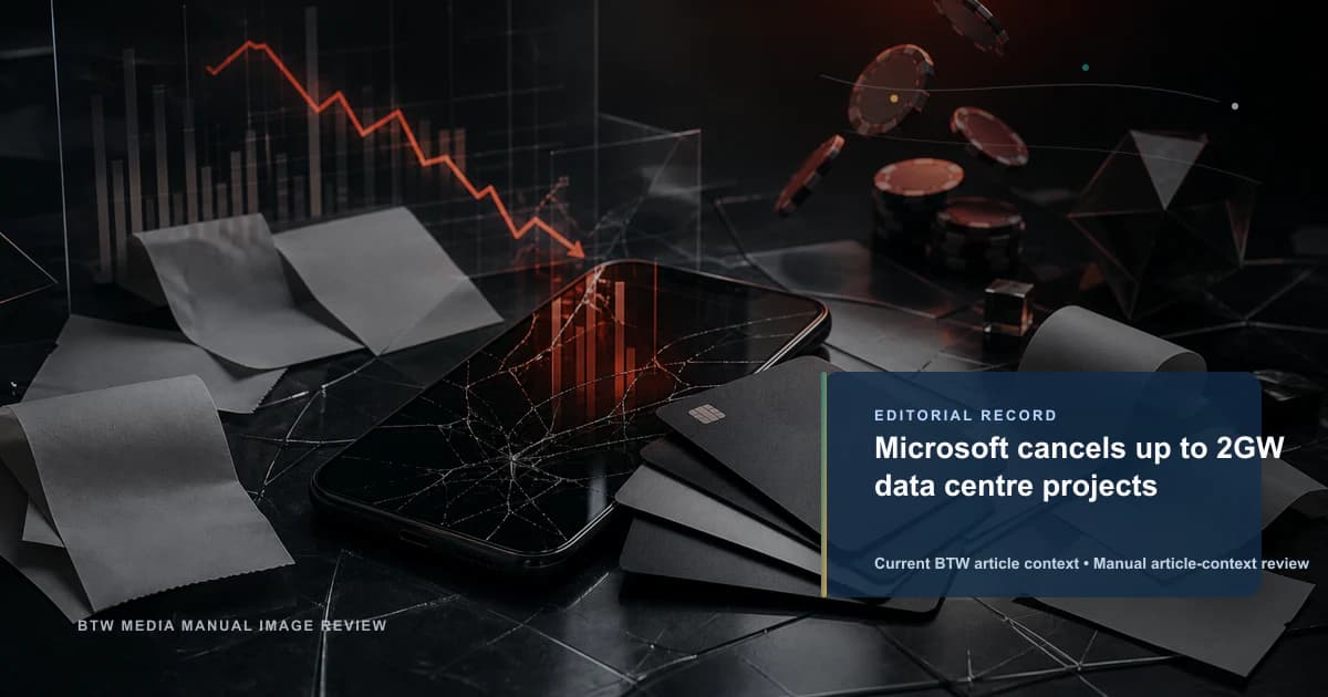 Microsoft cancels up to 2GW data centre projects reviewed editorial briefing visual