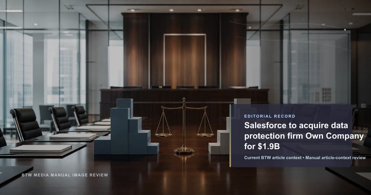 Salesforce 拟以 19 亿美元收购数据保护公司 Own Company