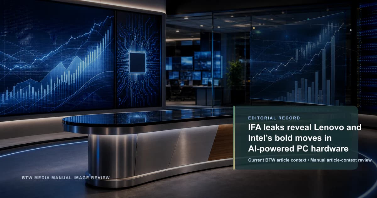IFA 泄露揭示 Lenovo 与 Intel 在 AI 驱动 PC 硬件上的大胆举措