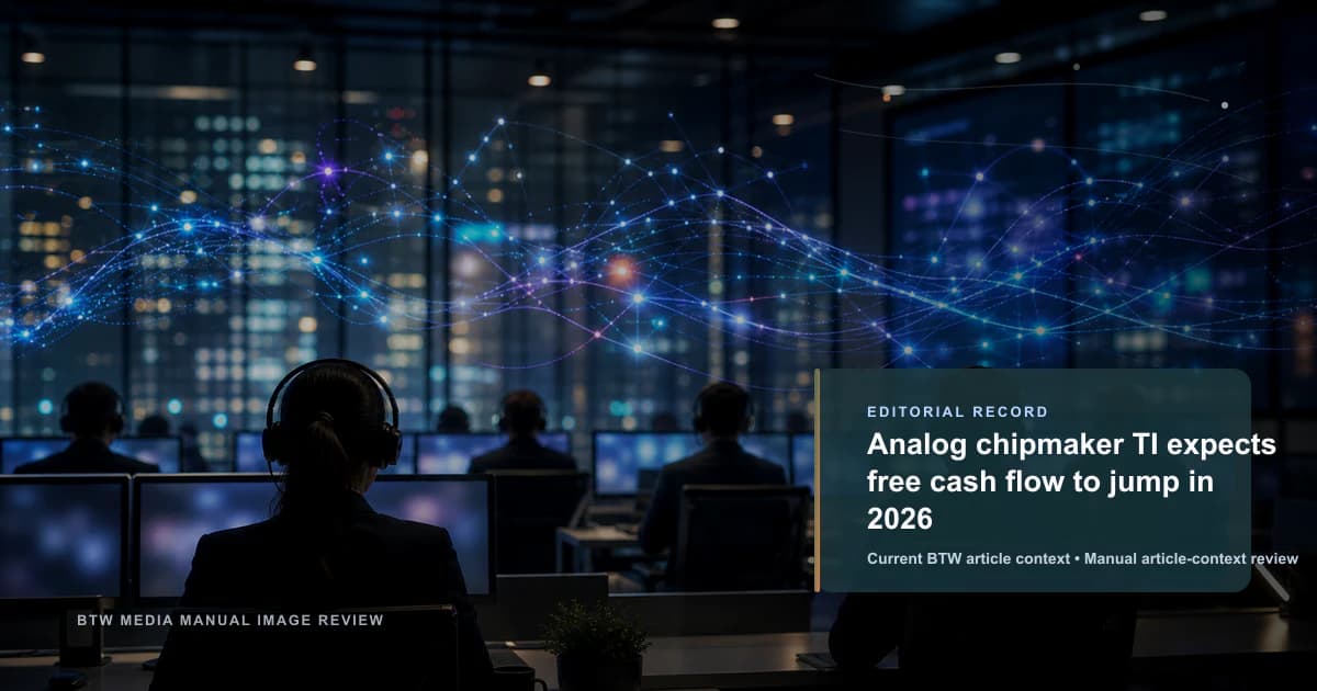 Analog chipmaker TI expects free cash flow to jump in 2026 reviewed editorial briefing visual