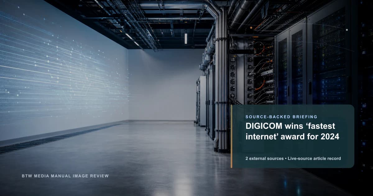 DIGICOM wins ‘fastest internet’ award for 2024 source-backed briefing visual