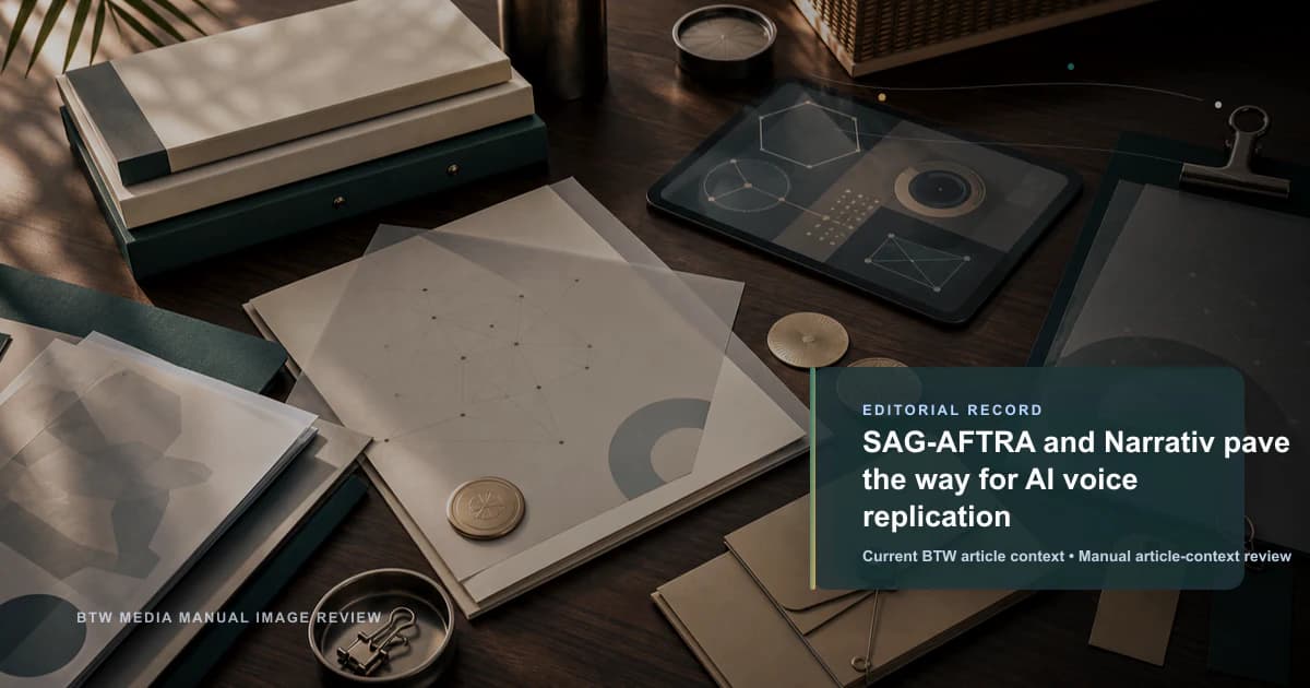 SAG-AFTRA and Narrativ pave the way for AI voice replication reviewed editorial briefing visual
