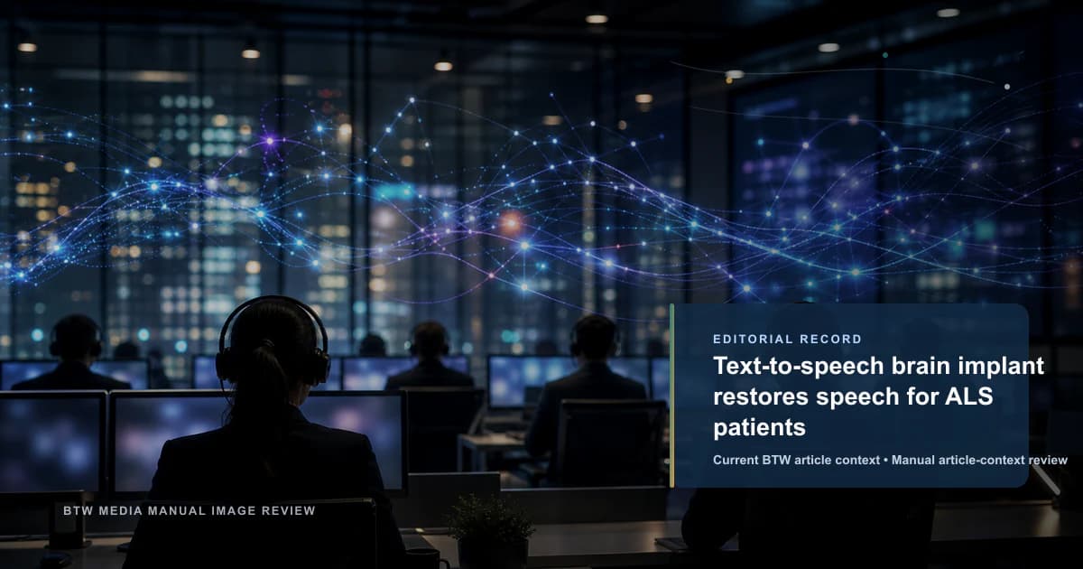 Text-to-speech brain implant restores speech for ALS patients reviewed editorial briefing visual