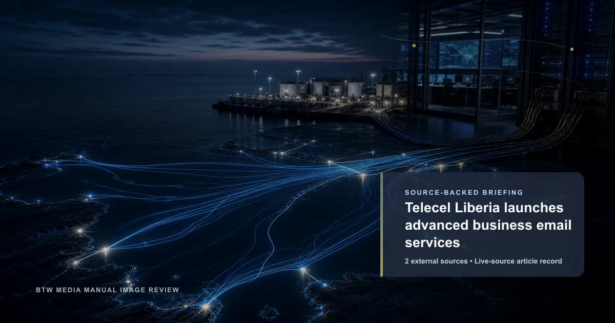 Telecel Liberia launches advanced business email services source-backed briefing visual