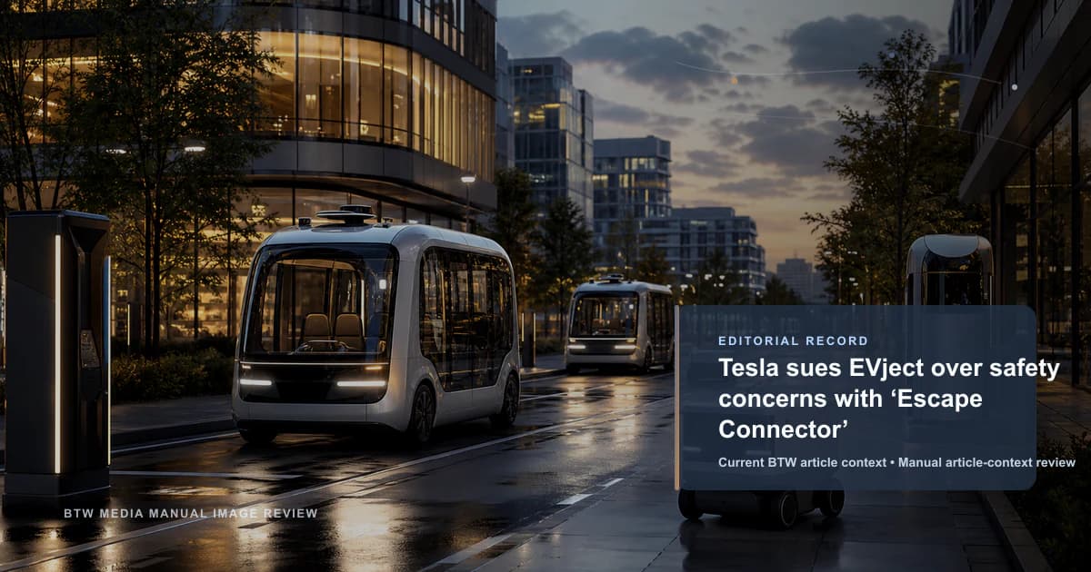 Tesla sues EVject over safety concerns with ‘Escape Connector’ reviewed editorial briefing visual