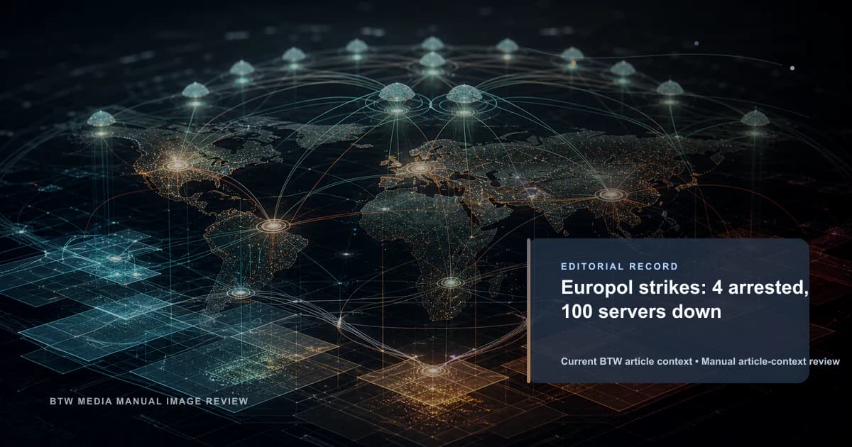 Golpe de Europol: 4 detenidos y 100 servidores caídos