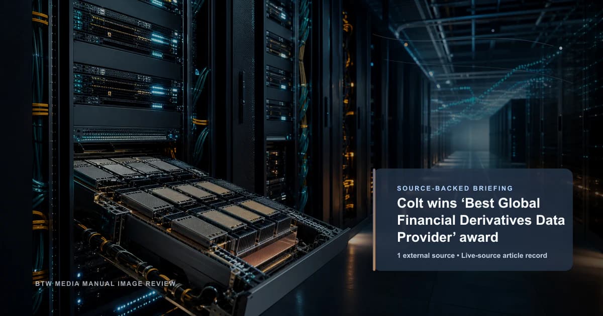 Colt が「最優秀グローバル金融デリバティブデータプロバイダー賞」を受賞