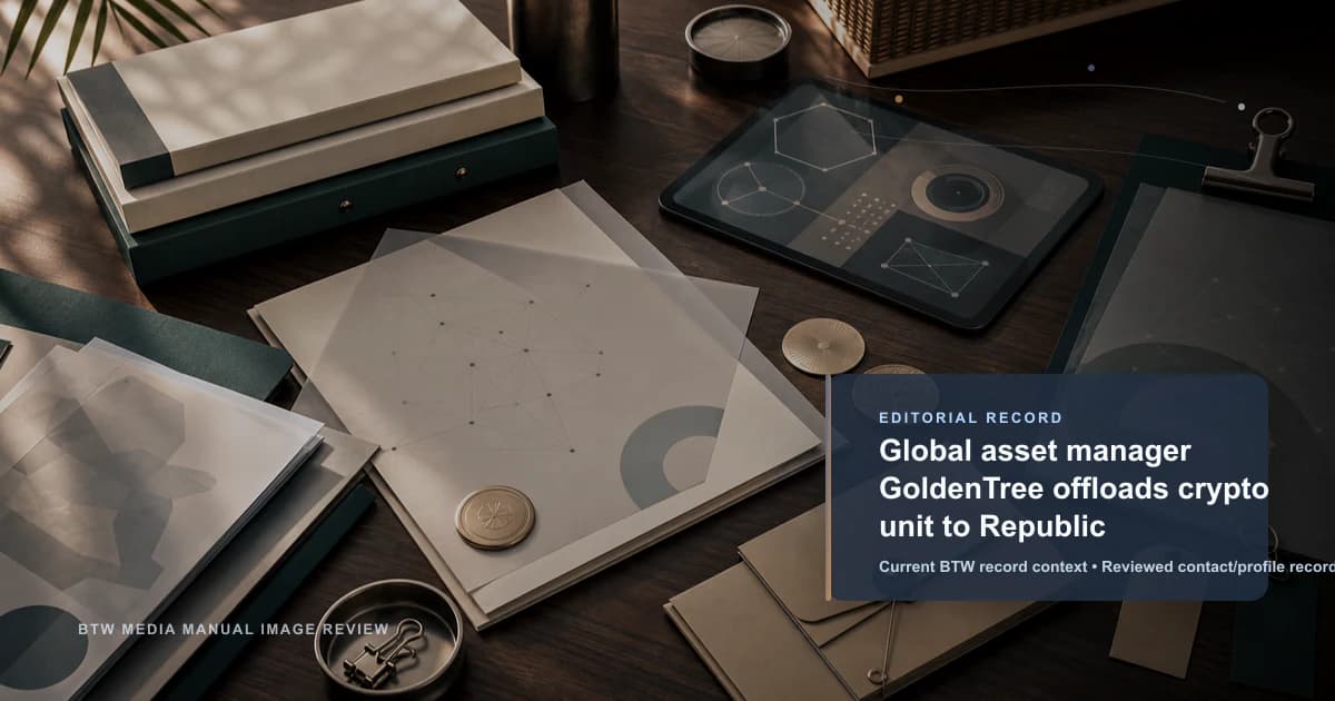 Global asset manager GoldenTree offloads crypto unit to Republic reviewed editorial briefing visual