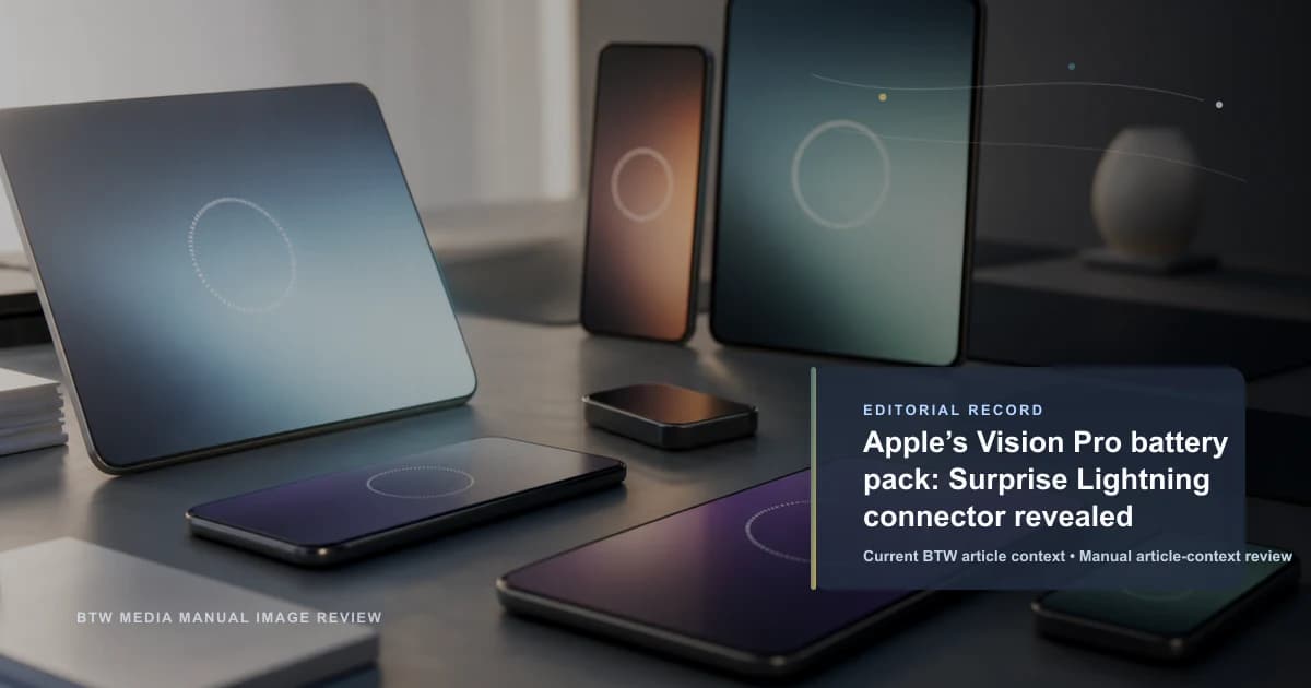 Apple’s Vision Pro battery pack: Surprise Lightning connector revealed reviewed editorial briefing visual