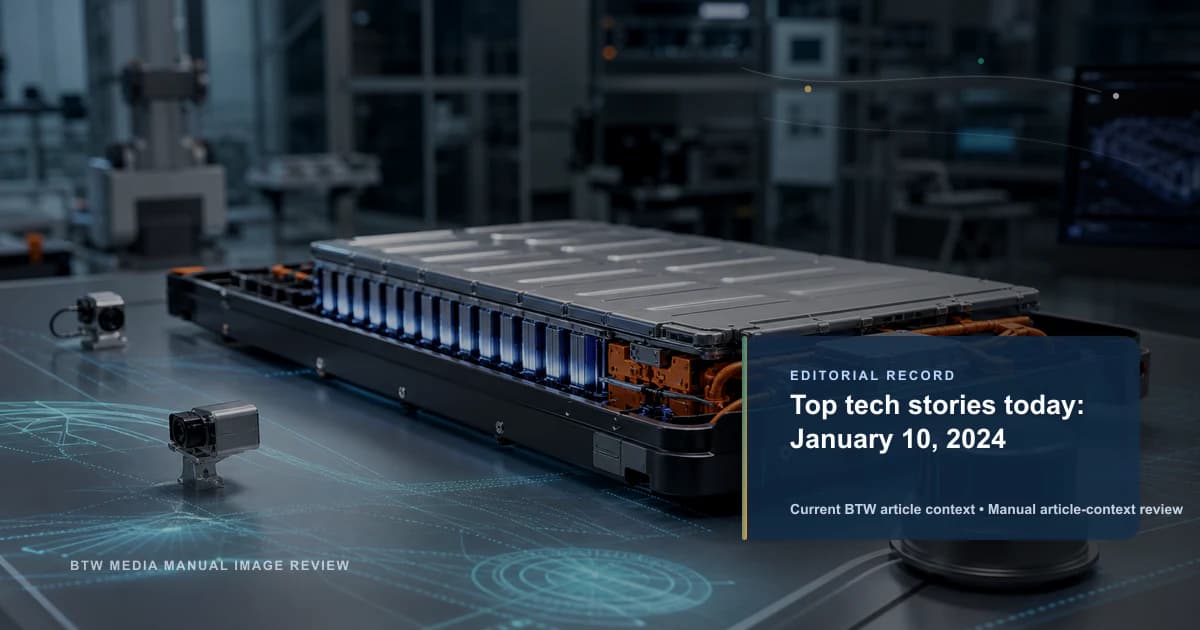 Top tech stories today: January 10, 2024 reviewed editorial briefing visual