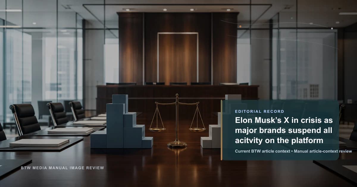Elon Musk’s X in crisis as major brands suspend all acitvity on the platform reviewed editorial briefing visual