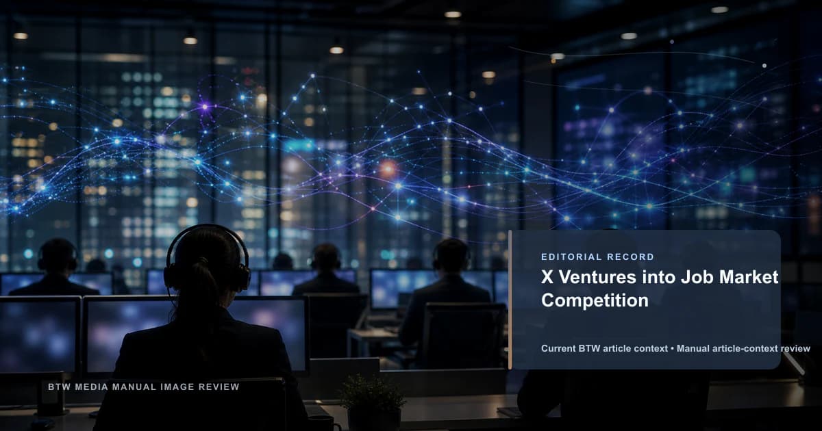 X Ventures into Job Market Competition reviewed editorial briefing visual
