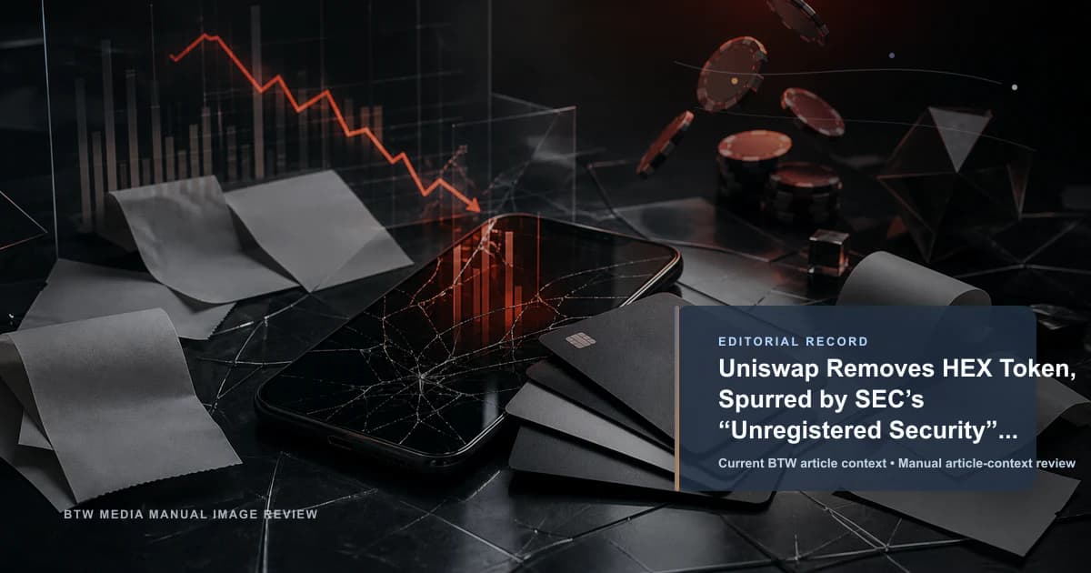 Uniswap Removes HEX Token, Spurred by SEC’s “Unregistered Security” Verdict reviewed editorial briefing visual