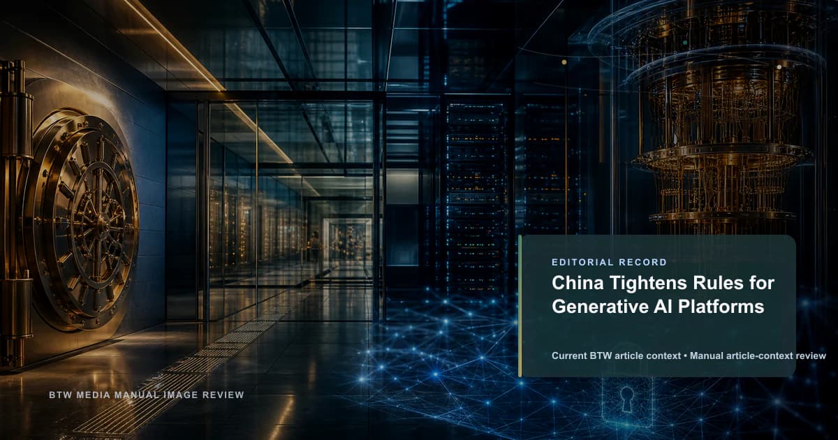 China Tightens Rules for Generative AI Platforms reviewed editorial briefing visual