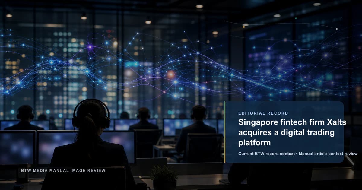 La fintech singapourienne Xalts acquiert une plateforme de trading numérique