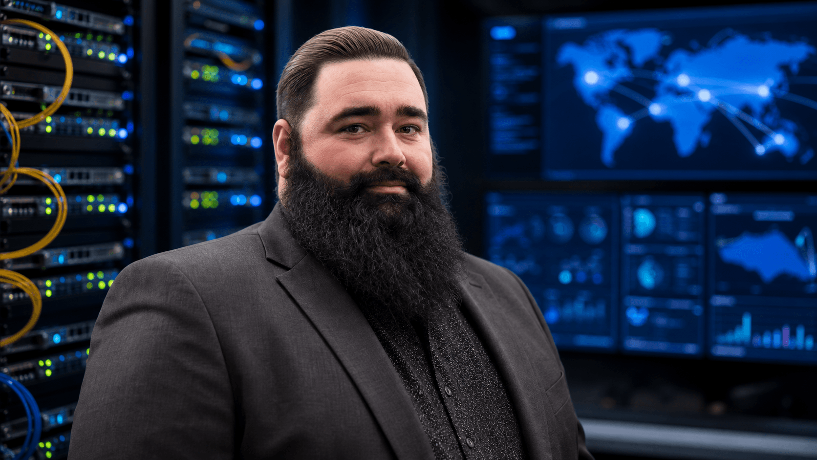 AI-generated editorial portrait of Adam Darby based on a public profile photo