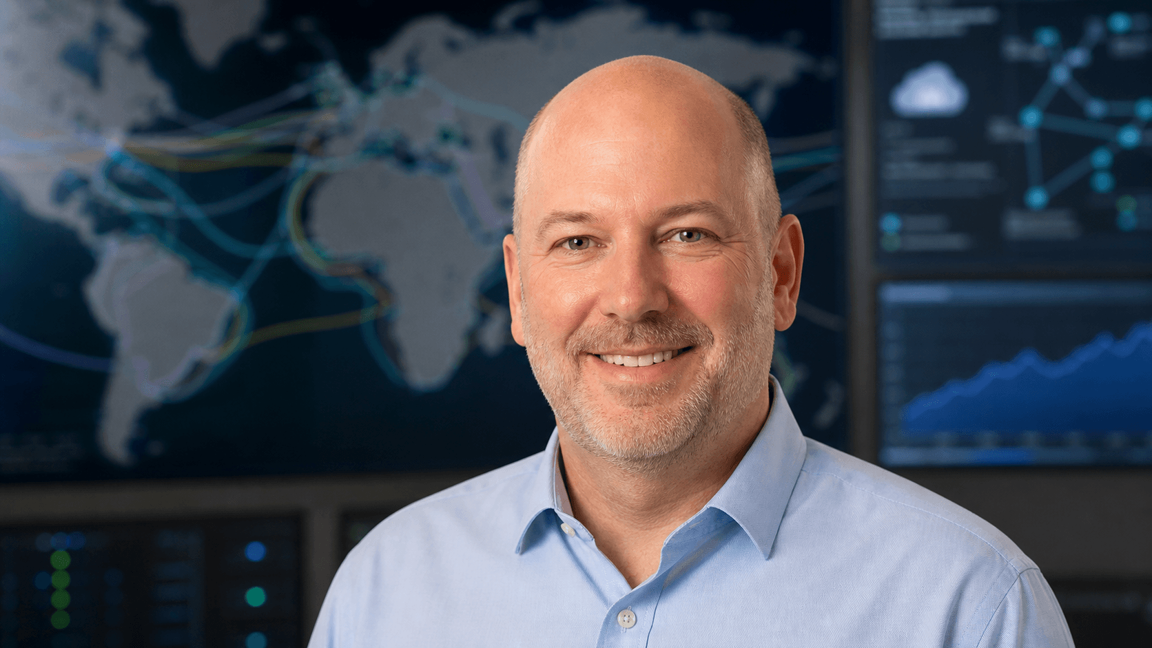 AI-generated editorial portrait of Alan Mauldin based on a public profile photo