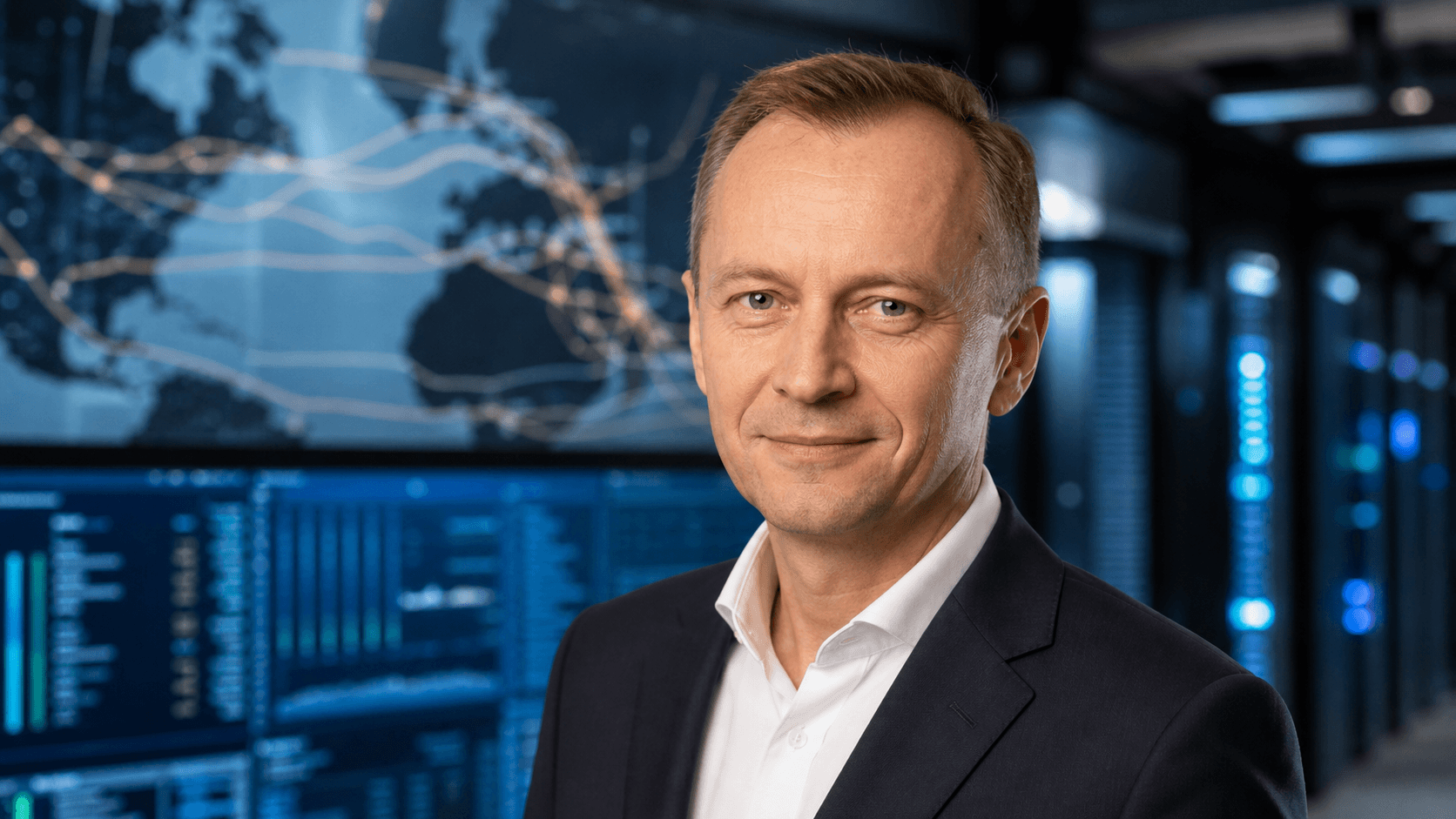 AI-generated editorial portrait of Albert Kis based on a public profile photo