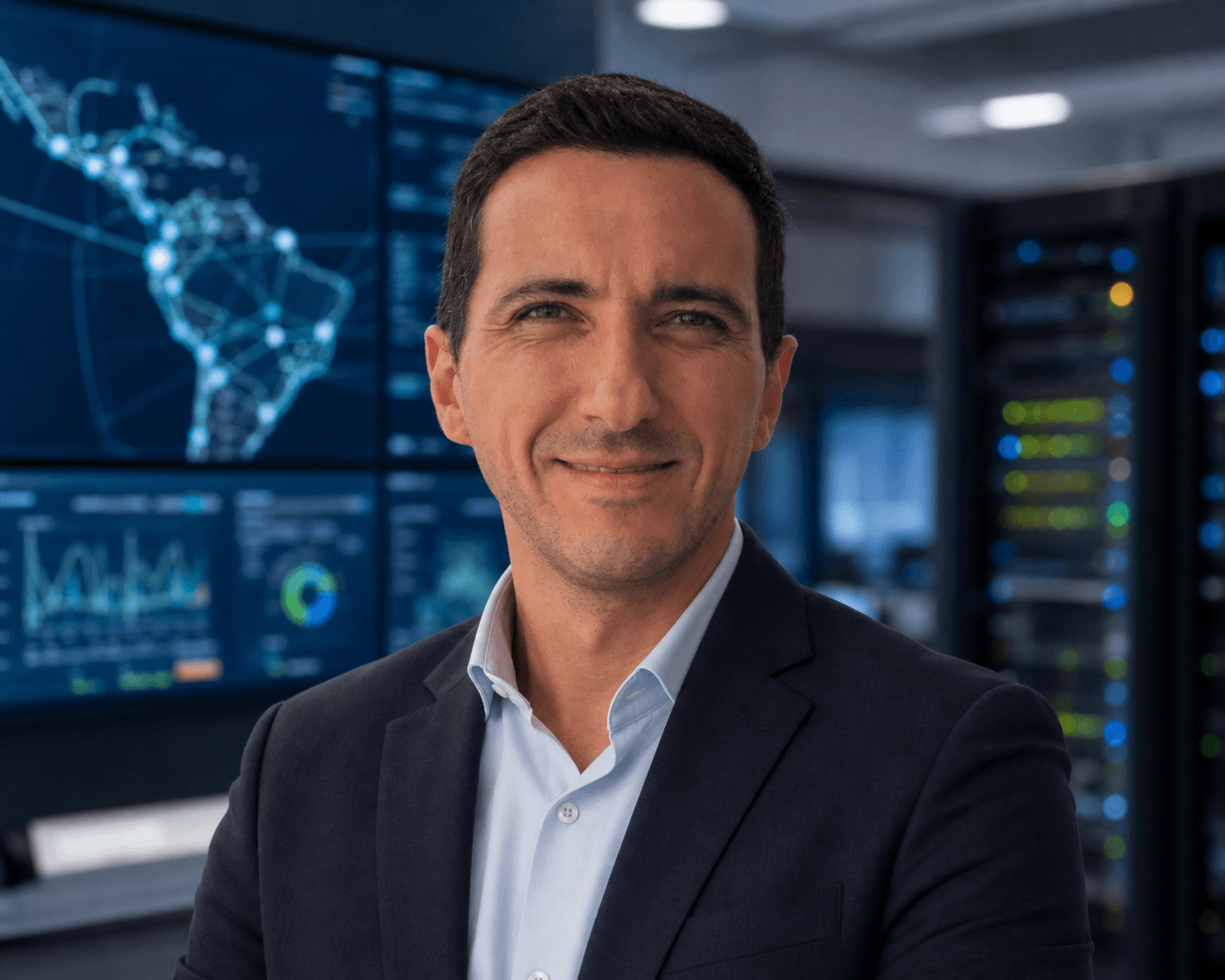 AI-generated editorial portrait of Alejandro Guerrero based on a public profile photo