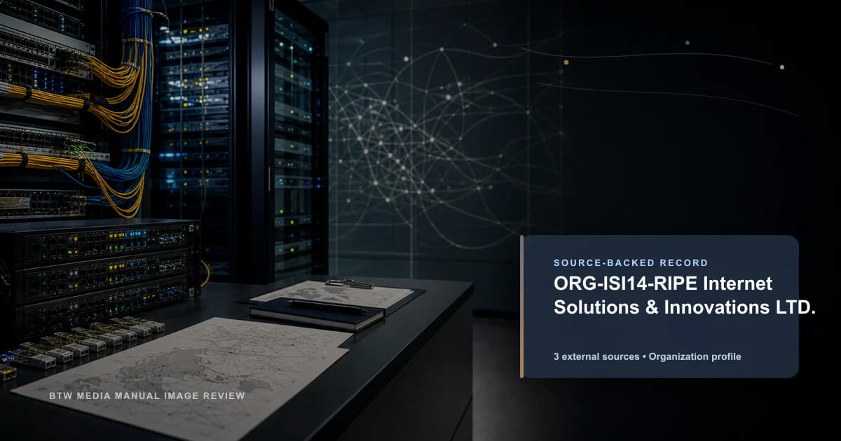 ORG-ISI14-RIPE Internet Solutions & Innovations LTD.