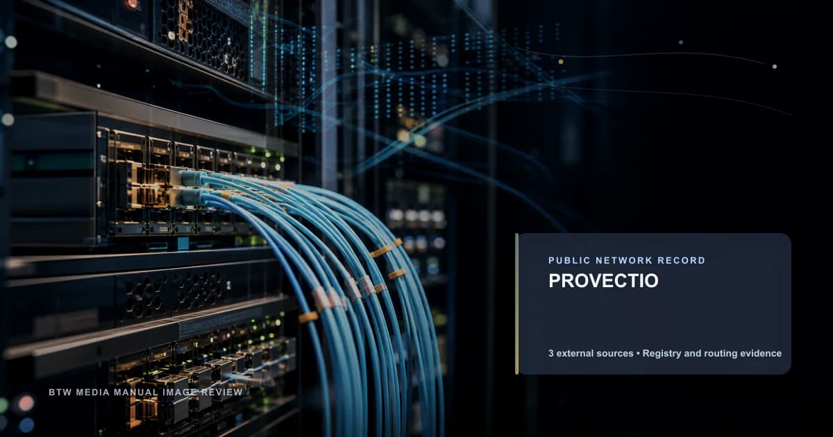 PROVECTIO source-backed public internet registry record visual