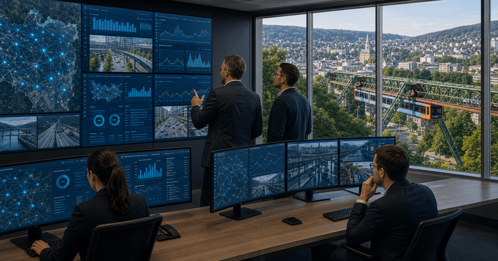 AI editorial image of Stadt Wuppertal municipal digital services and public infrastructure operations.