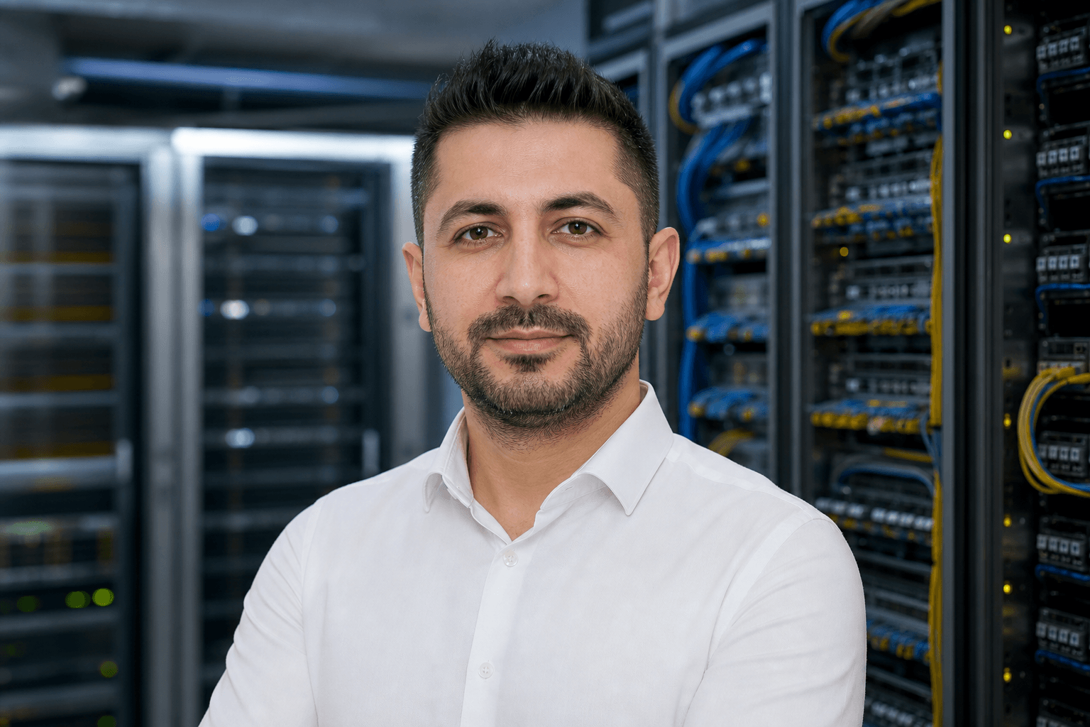AI-generated editorial portrait of Murat Keskin based on a public profile photo