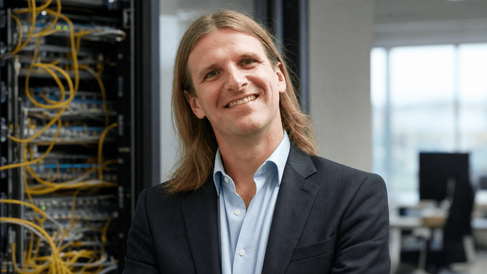 AI-generated editorial portrait of Stéphane Barret based on a public profile photo