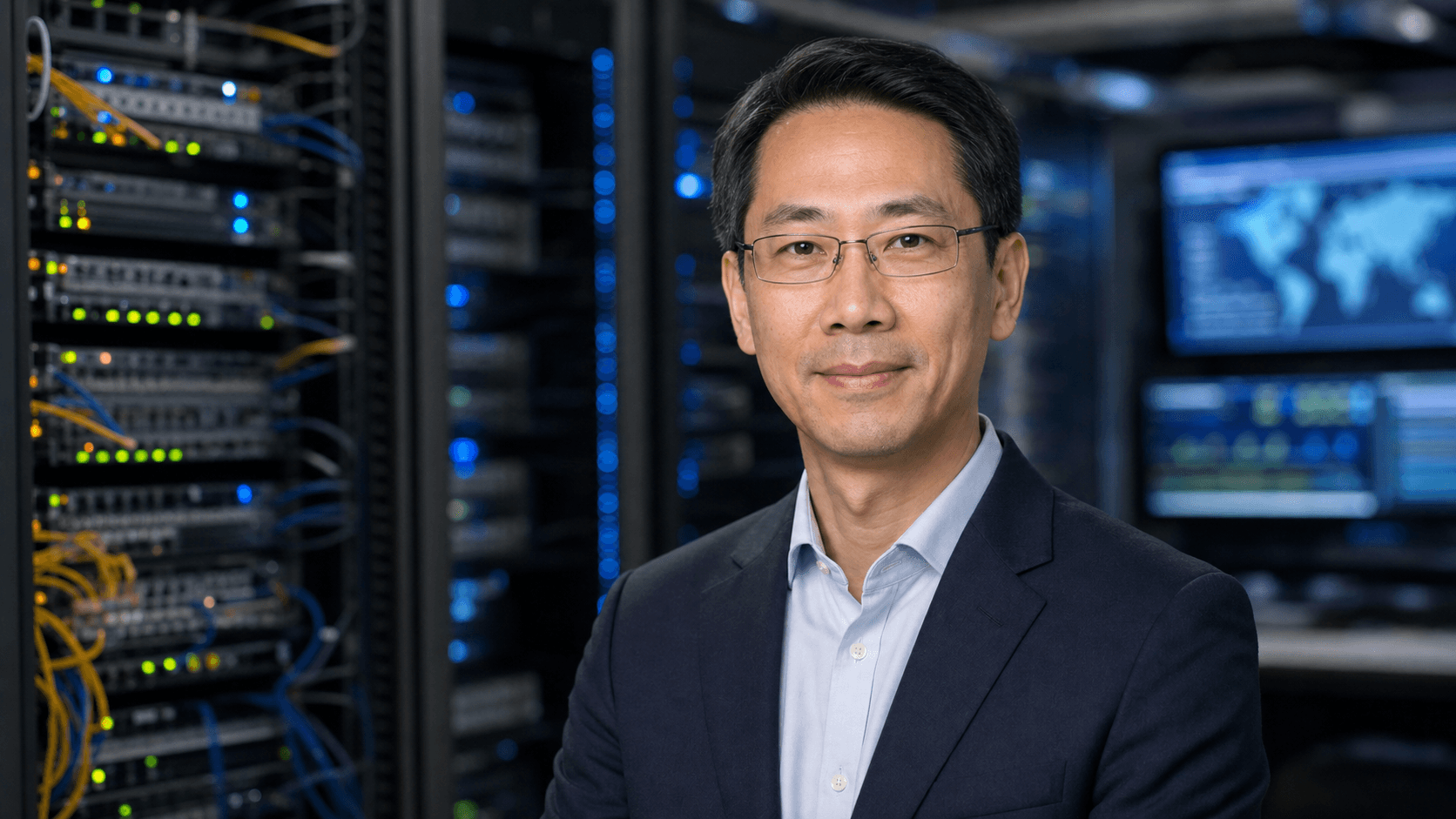AI-generated editorial portrait of Edwin Wong based on a public profile photo