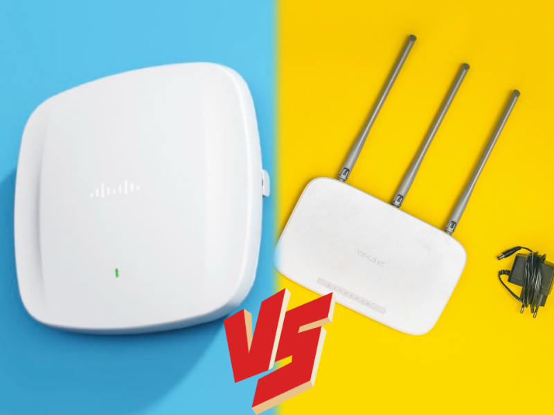 What is the difference between a wireless access point and a router?