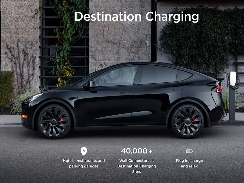 A Tesla destination charger