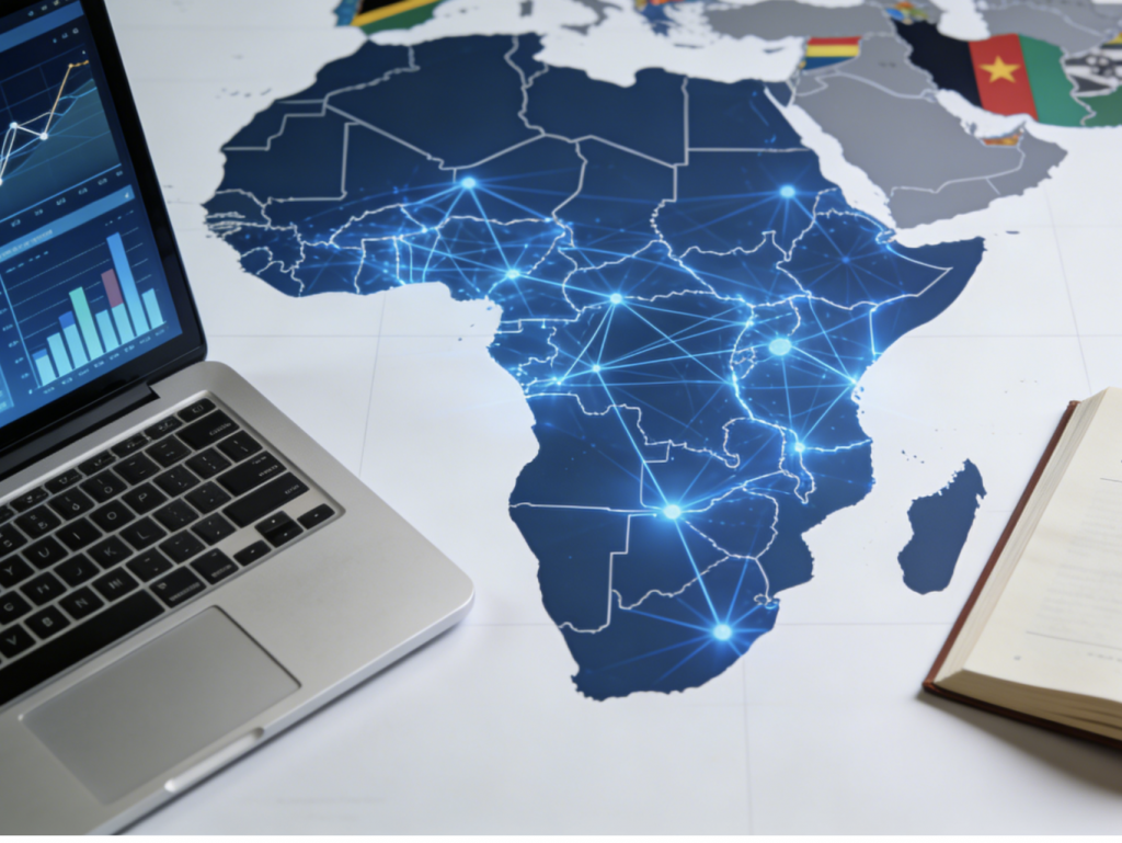 Tech-focused artwork of pan-African internet governance discourse
