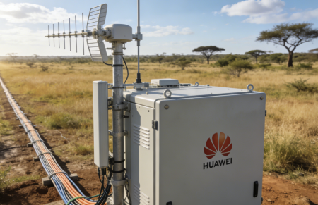 Visualization of the 800G all-optical backbone built by Huawei and BBI in South Africa