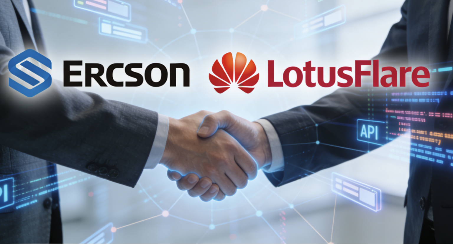 Ericsson takes minority stake in LotusFlare to turbo-charge network-API monetisation Abstract visualization of Ericsson’s strategic investment in LotusFlare