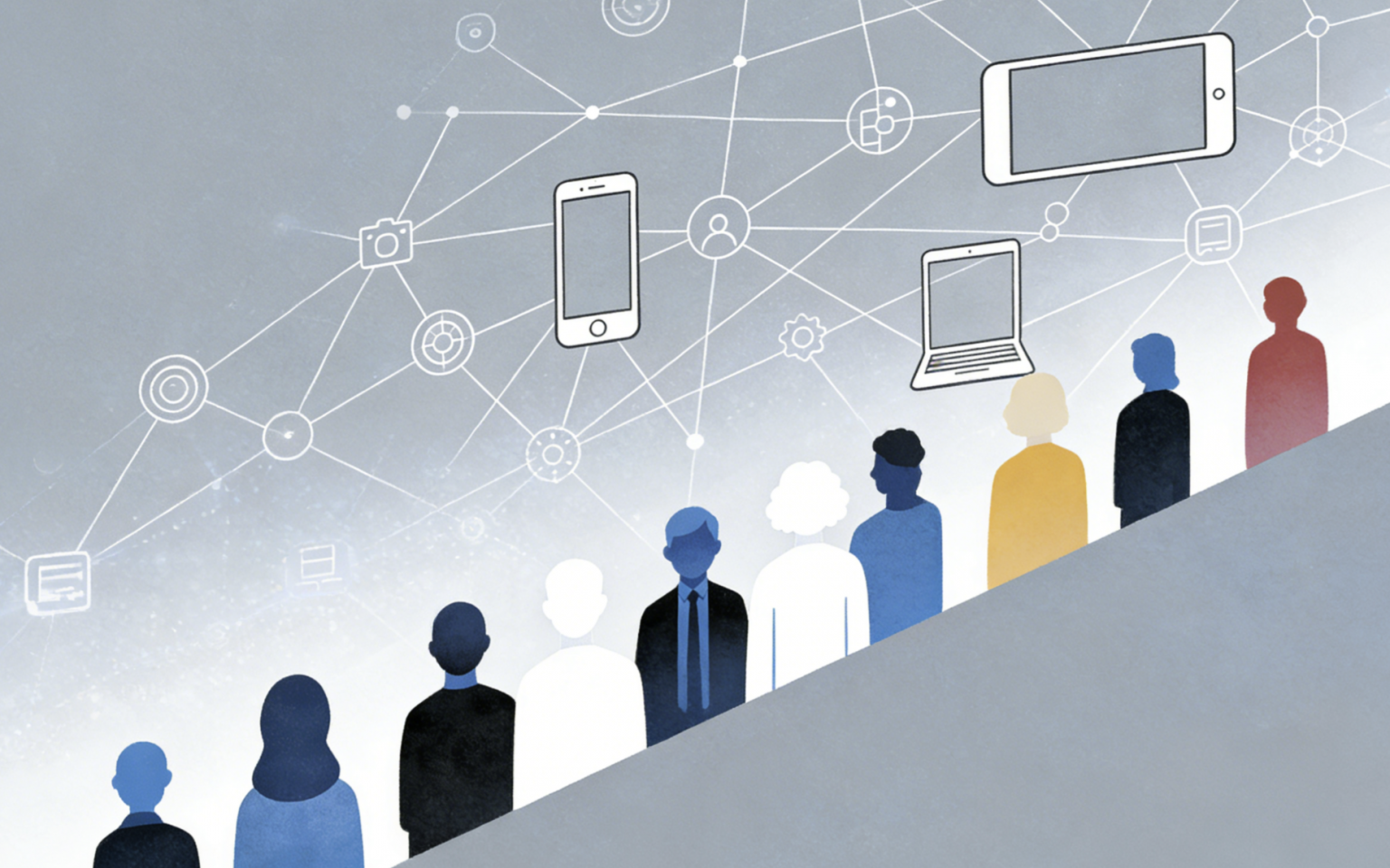 Tech firms urged to bear responsibility as Digital Poverty Alliance warns of growing digital exclusion Abstract graphic of digital divide, representing DPA’s call for tech firms to address digital exclusion