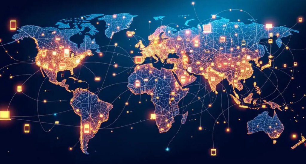 Aeris and Verizon Business to Simplify Global IoT Expansion Enterprise-IoT-connectivity-across-world-map-with-eSIM-management-icons